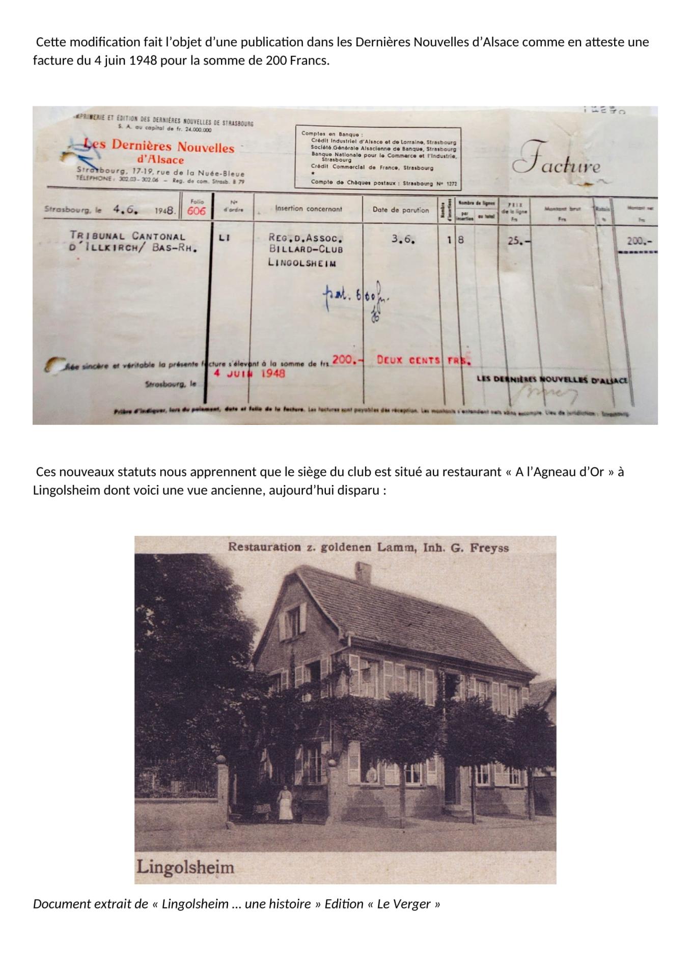 Historique succinct du billard club 1933 lingolsheim 04